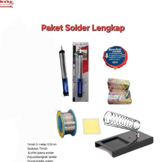 LIBARDIRT SOLDER 40 WATT SOLDER TEKIRO Paket Lengkap Peralatan Solder-Timah panjang 5meter 0.8mm-tem