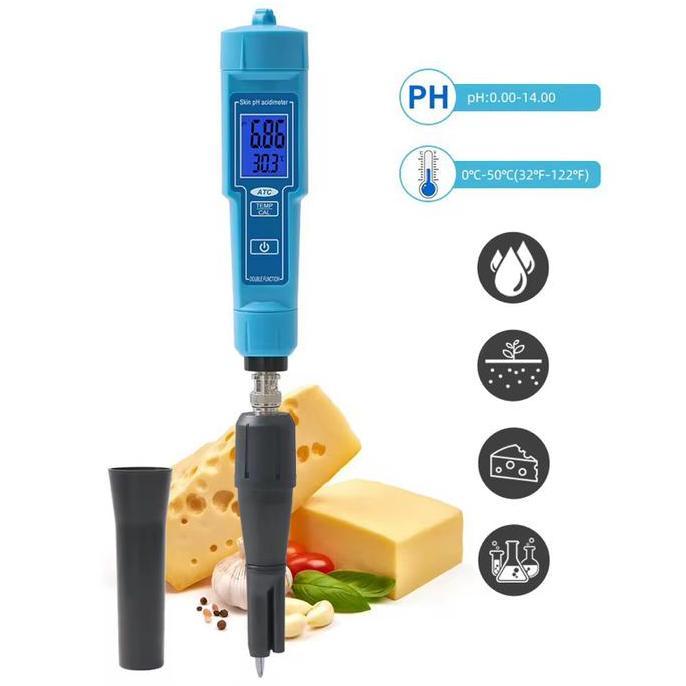 KIATO- GRUN PH-61181 pH Meter untuk Susu Keju Air Minum Tanah Daging Laboratorium Hidroponik Automat