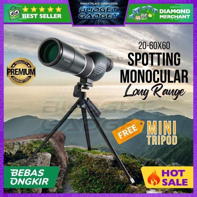 JAIDEE Eyebre Teropong Teleskop Gomu Spotting Monocular Telescope + Tripod