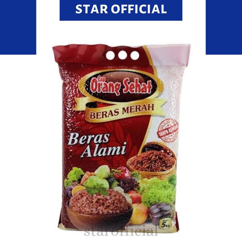 Beras Merah Organik Cap Orang Sehat 5Kg Serat Tinggi