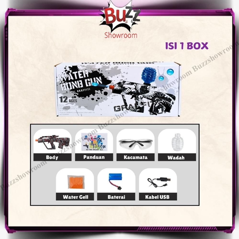 Fgs-3 Qw-7 Tembakan Anak Aug Watergel Auto  Black Spider Mainan Gun Otomatis Water Gel Sale