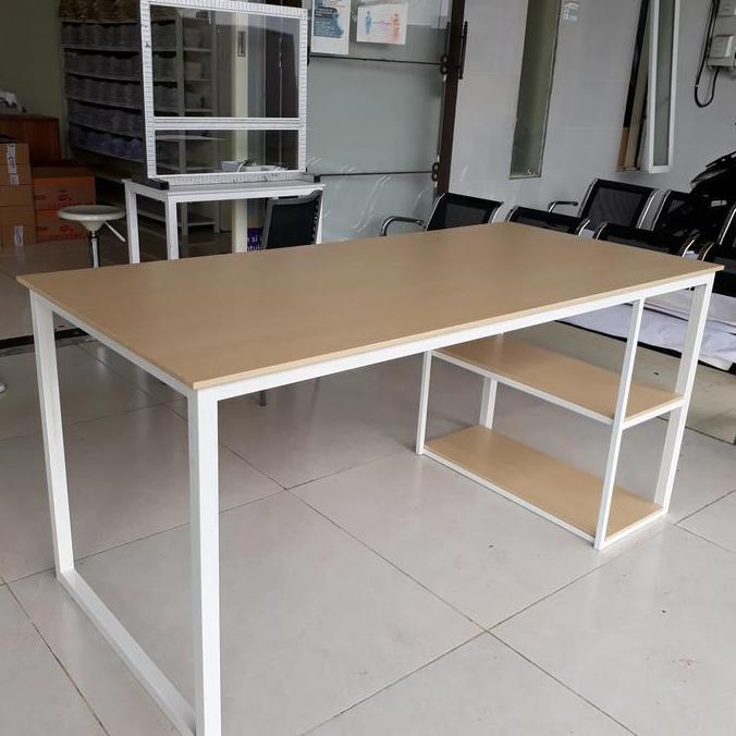 meja kerja multifungsi uk 60x120cm tinggi 72cm 2 rak samping
