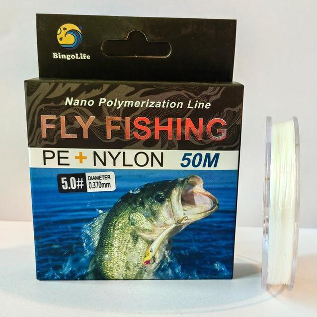 Bingolife Alat Senar Pancing Terbang 50M Benang Pancing Anti Gitan Pe Nilon Fly Fishing Anti Keritin