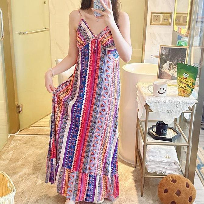 Kinie Daster Rayon Wanita Model Kesi Bahan Viscose Tali Satu Set Panjang Dress Kimono Busui Baju Tid