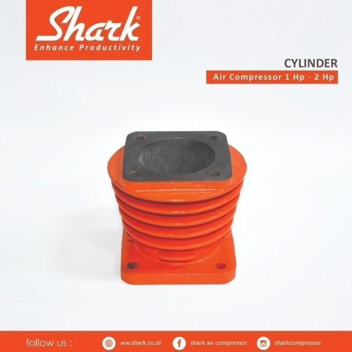 CYLINDER KOMPRESOR ANGIN SHARK 1-2HP, BLOK SEHER 65MM ORIGINAL DAN TERPERCAYA
