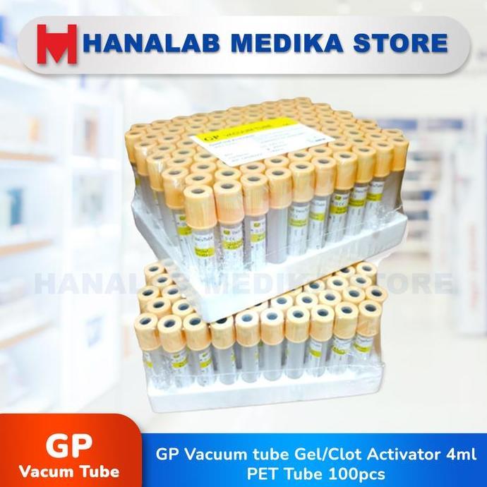 Ready stock GP Vacuum tube Gel/Clot Activator 4ml PET Tube 100pcs