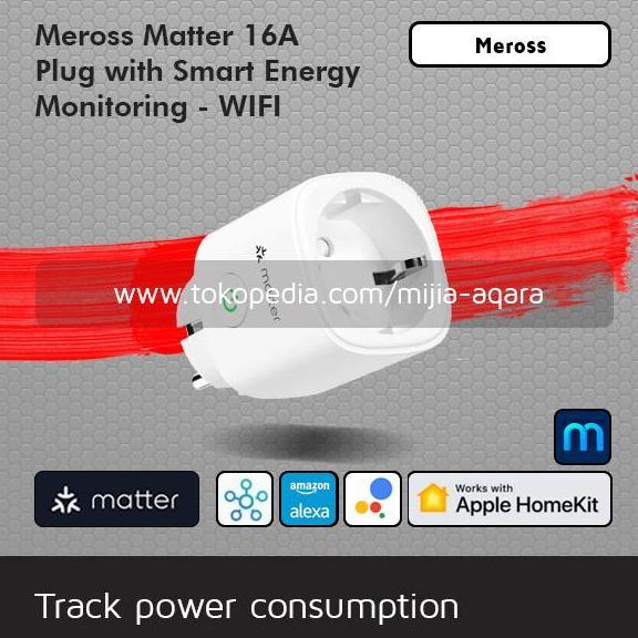 TERMURAH - Meross 16A Smart Plug 2 Pack Colokan Soket Indo Matter Homekit - Wifi