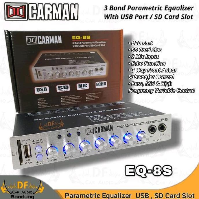 Parametrik Equalizer Carman EQ8S With USB Port / Preamp Karaoke / Alat Karaoke Mobil murah