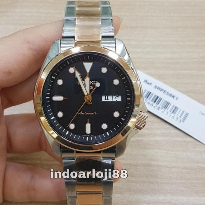 Seiko 5 Sports SRPE58K1 Automatic Black Dial Dual Tone Stainless Steel