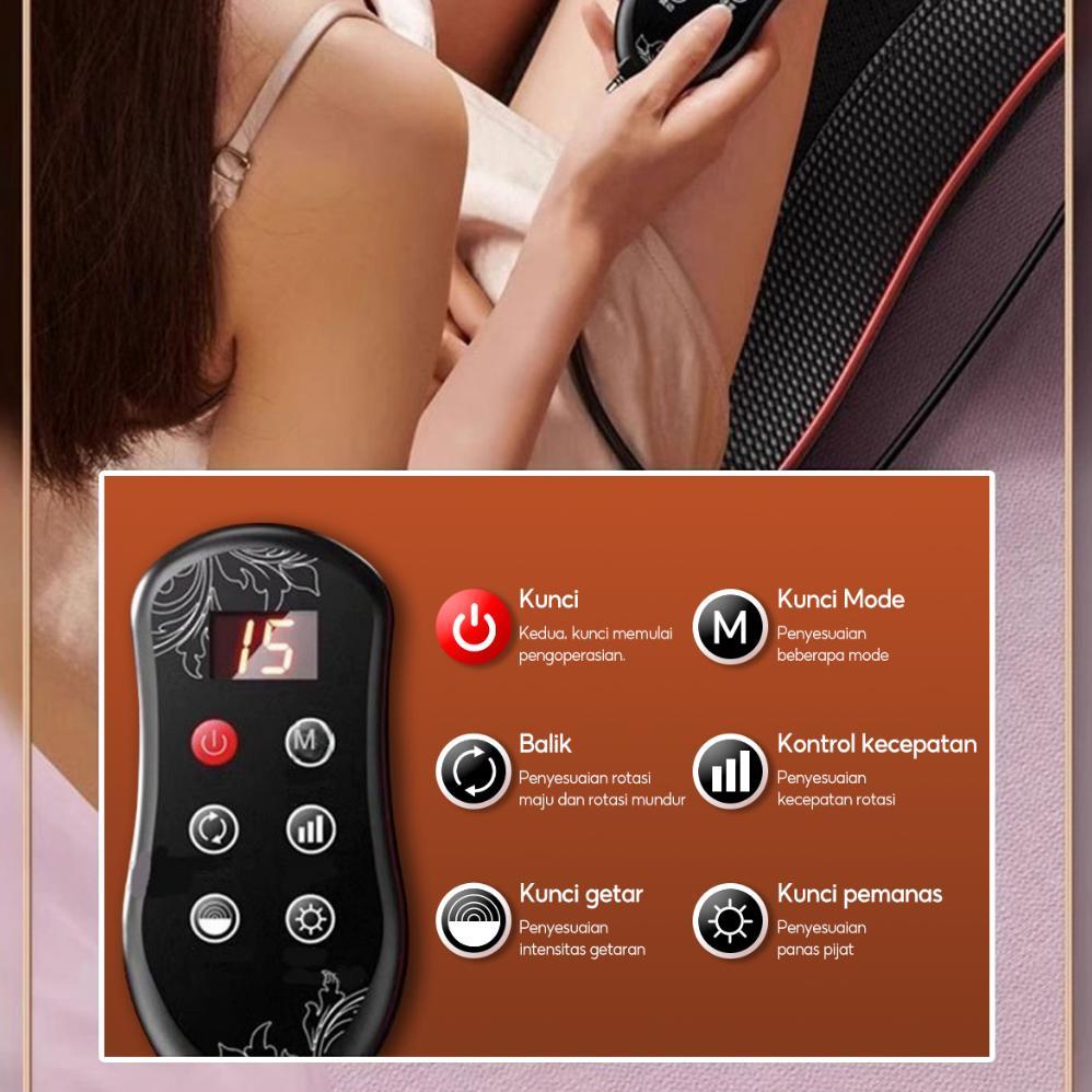 KONKO Pijat Bahu 8 Bola Dan Tulang Belakang Leher 4-in-1 Multifungsi Bantal Pijat Alat Pijat Punggun