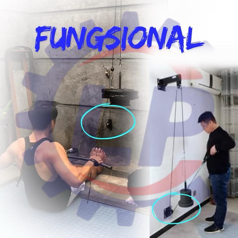 Katrol Tunggal Fitness Dinding Roda Pulley Alat Gym Rumah Pasang Tembok Katrol