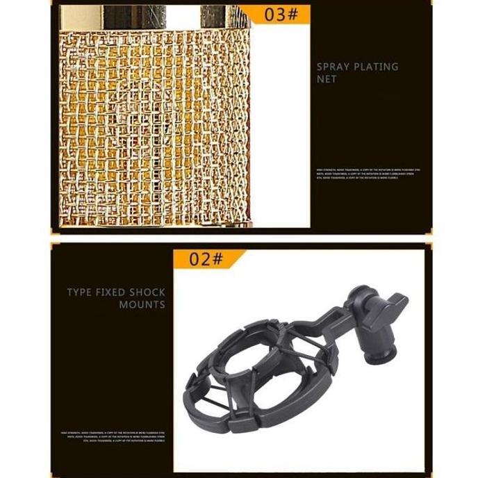 WISZCA- PAKET RECORDING LENGKAP Microphone Mic Condenser BM 800 Stand Mic Soundcard + V8 Set Mikrofo