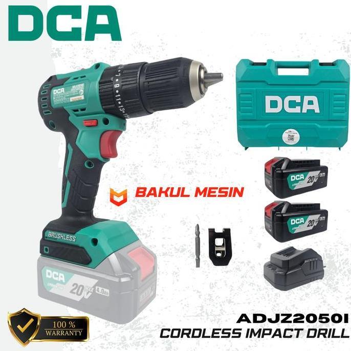 TEASEL DCA ADJZ2050iEM Bor Baterai Brushless Cordless Impact Drill 20V DCA ADJZ2050
