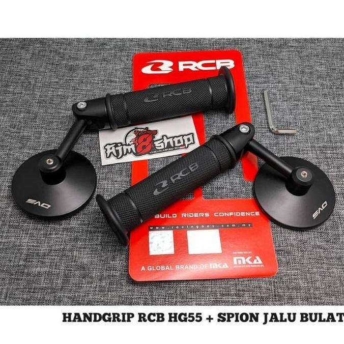 Handgrip RCB Original HG 55 + Spion Jalu Bulat Handgrip RCB Spion Jalu Cembung Universal Motor Spion