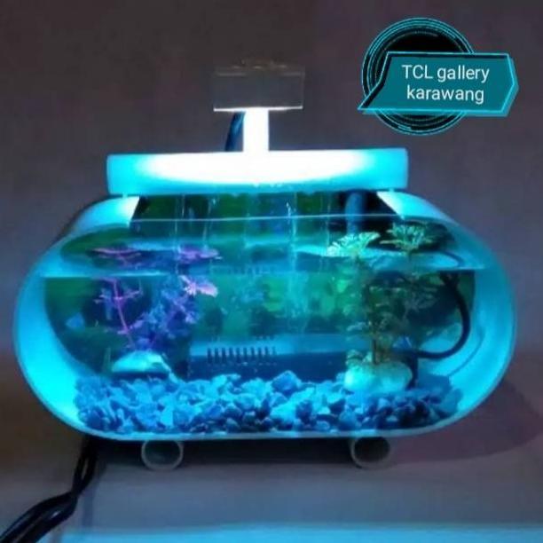 Aquarium Mini Acrilik Pipa Pvc Mesin Sirkulasi Air Mancur