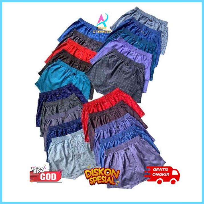 rd-67 GB29 Boxer BYC Celana Pendek Katun Adem Unisex Kotak-Kotak Bunga-Bunga Murah Viral