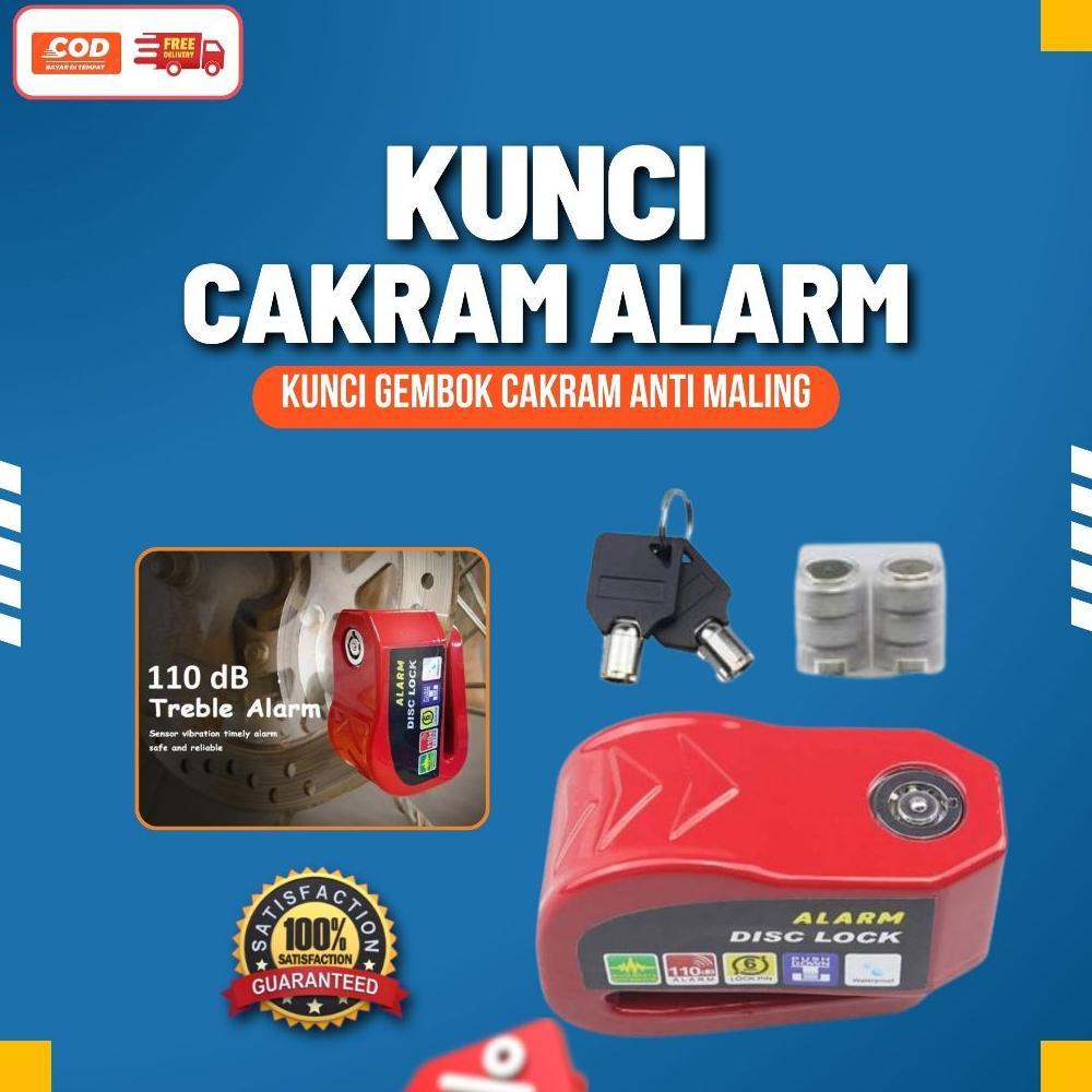 Kunci Gembok Cakram Motor Anti Maling | Gembok Alarm Motor Universal Honda, Yamaha, Dll