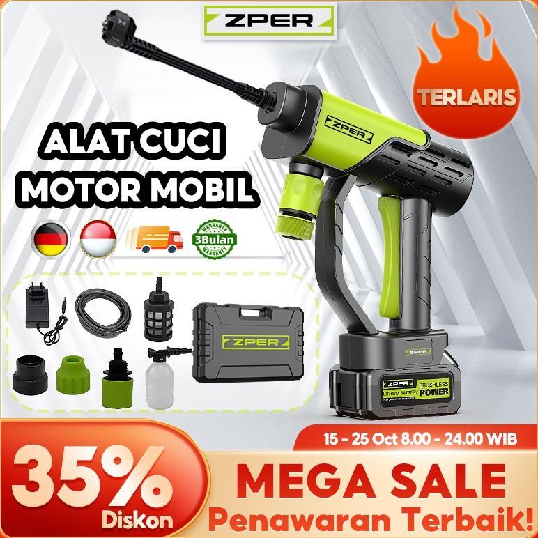 ZPER Alat Cuci Motor Dan Mobil Semprotan Kencang Tekanan Tinggi Portable Pompa Alat Pencuci Motor Se