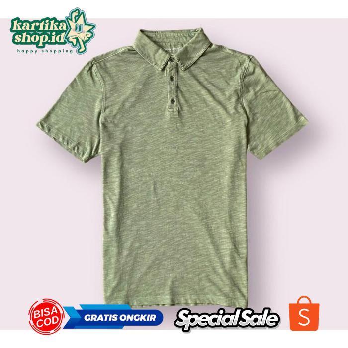 see-97 Ew64 POLO SHIRT VINTAGE SLUB COTTON / KAOS POLO KERAH POLOS ADEM ORIGINAL SISA EXPORT Hemat B