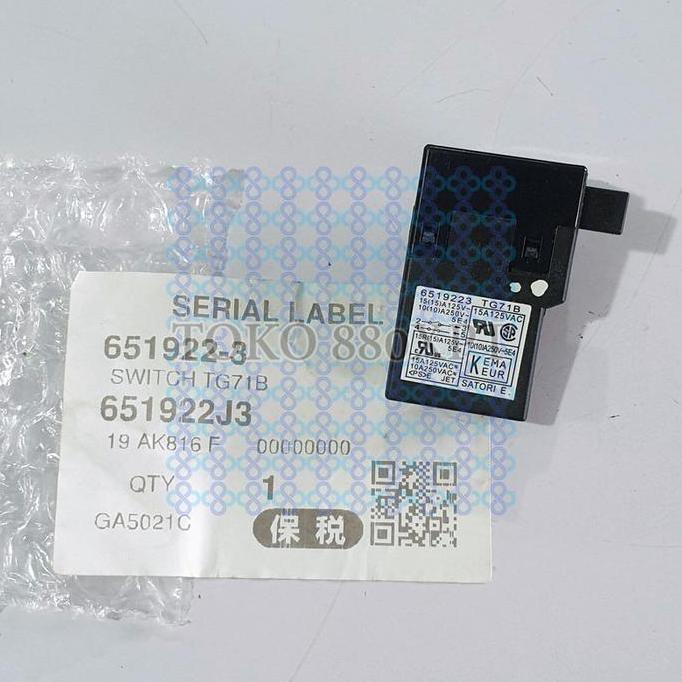 SWITCH TG71B MAKITA 2414NB 4304 HM1305 HR4030C LC1230 SP6000 UC3020A ORIGINAL 651922-3 ORIGINAL DAN 