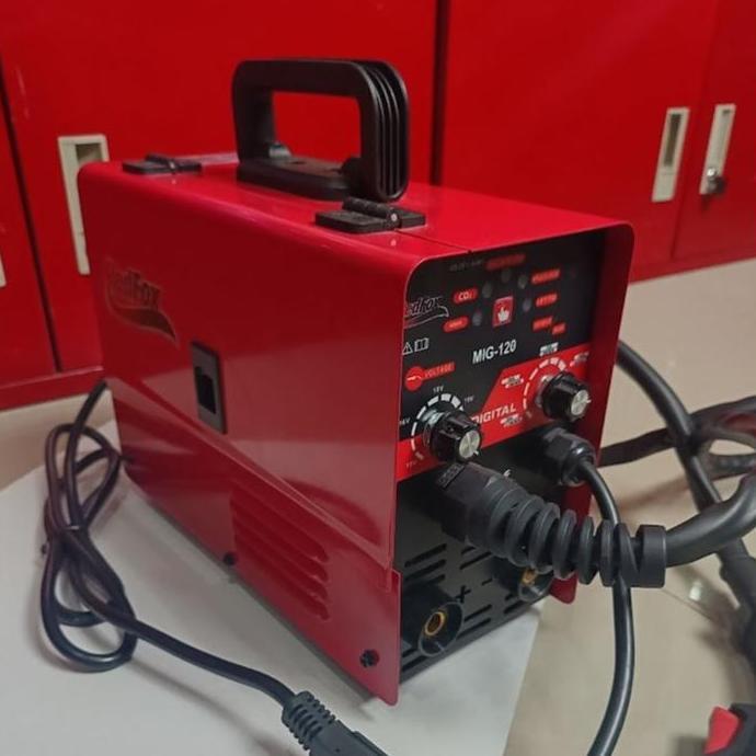 REDFOX MESIN LAS LISTRIK MIG 120T MULTIFUNGSI FLUX CORE BISA TANPA GAS-LESS DIGITAL FREE KAWAT LAS F