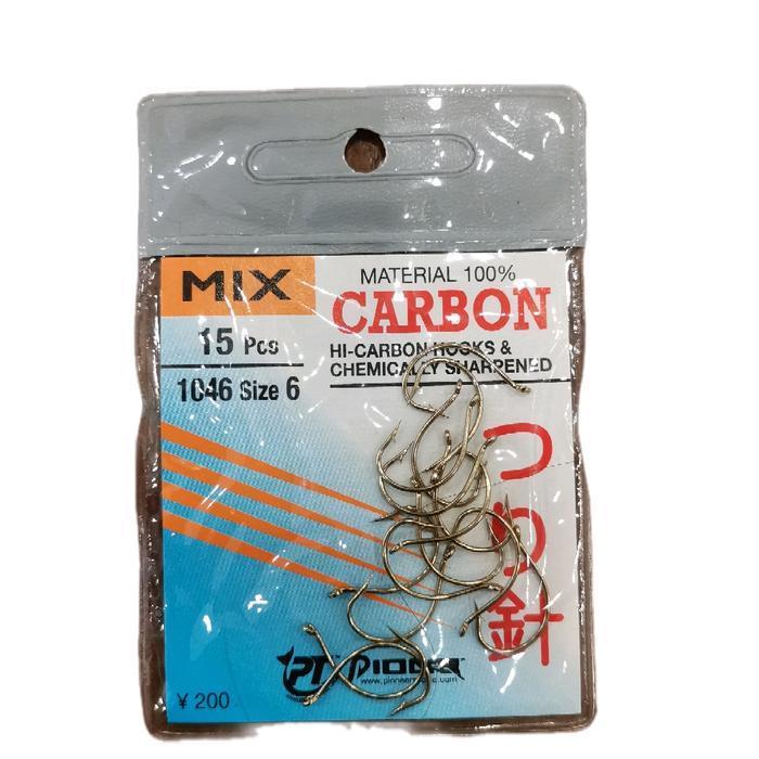 "Cod" - Kail Pancing Pioneer Carbon Mix 1046 Ring Lubang Hook Mata Kail Bestseller