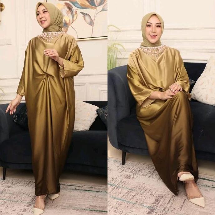 Ayjona Store Kaftan Felice Armani Silk Kaftan Lebaran Armani Pesta Kondangan Best Seller Model Simpe