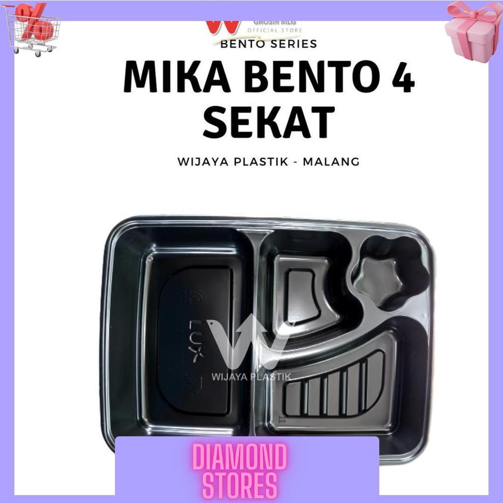 Super [50Pcs] Mika Bento Hitam [LUX] (4 SEKAT BINTANG) --- 50 pcs @PACK | LUX 2 + tutup star tray ta