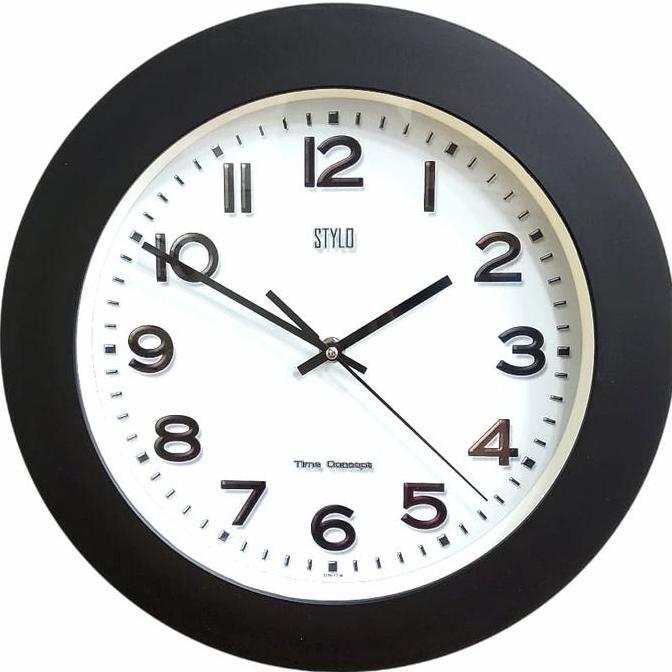 TERMURAH - jam dinding Stylo quartz polos 33cm 3252