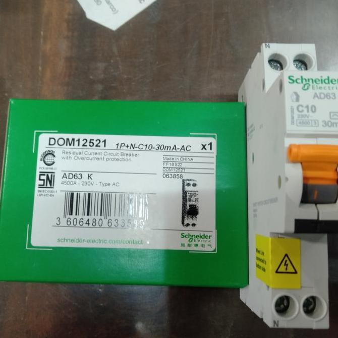 Promo Rcbo / Elcb Slim Schneider 1P+N 10A 30Ma Cod
