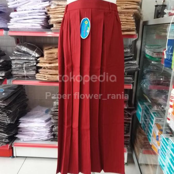 Rok Seragam Sekolah SD / Seragam Rok Rempel Panjang Merah / Rok SD