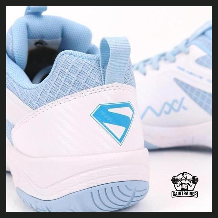 OLAHRAGA - SEPATU BADMINTON MAXX SUPERMAN  MLBS02 WHITE SKY BLUE GOOD QUALITY