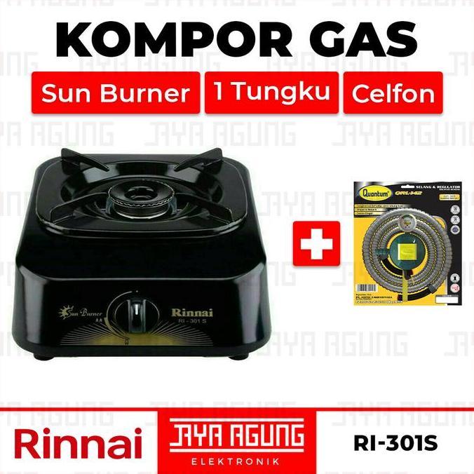 Kompor Gas 1 Tungku RINNAI RI-301S / RI 301 S / RI301S / Sun Burner