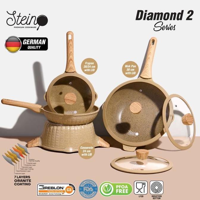 Panci Steincookware Paket DIAMOND Set Stein Diamond Series Granite