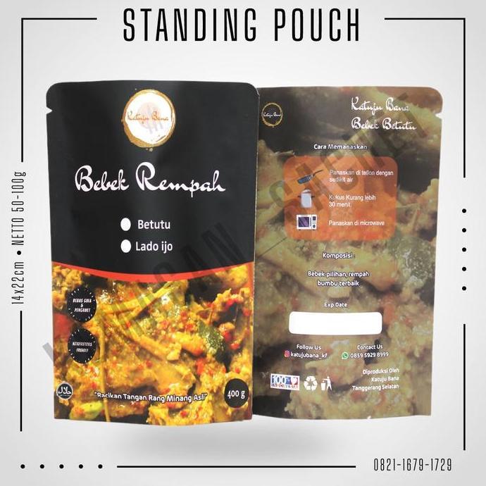 Kemasan Standing Pouch Full Print Ukuran 14x22