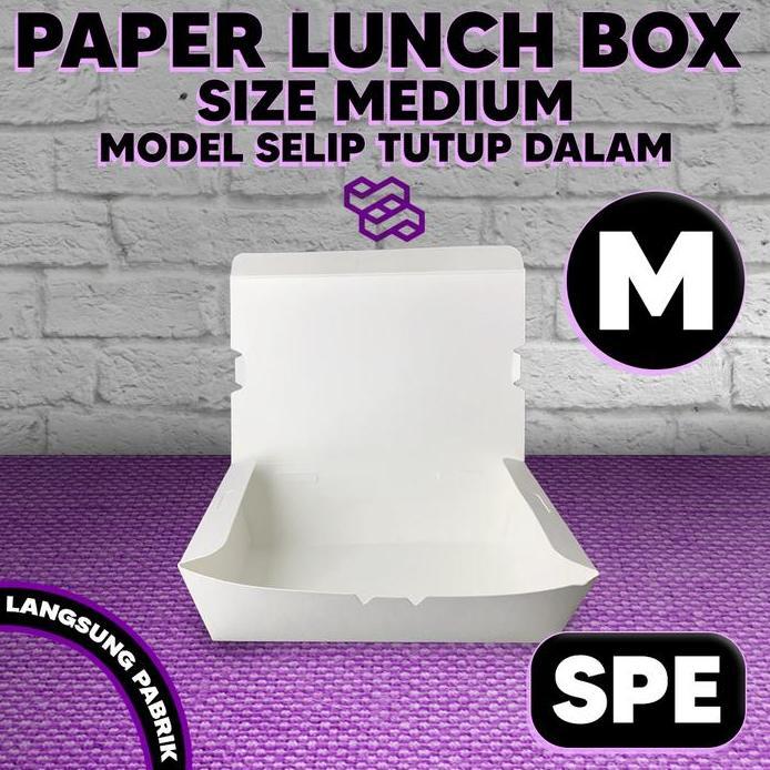 PAPER BOX LUNCH UKURAN M / PAPER LUNCH BOX SIZE M / PAPER BOX PREMIUM