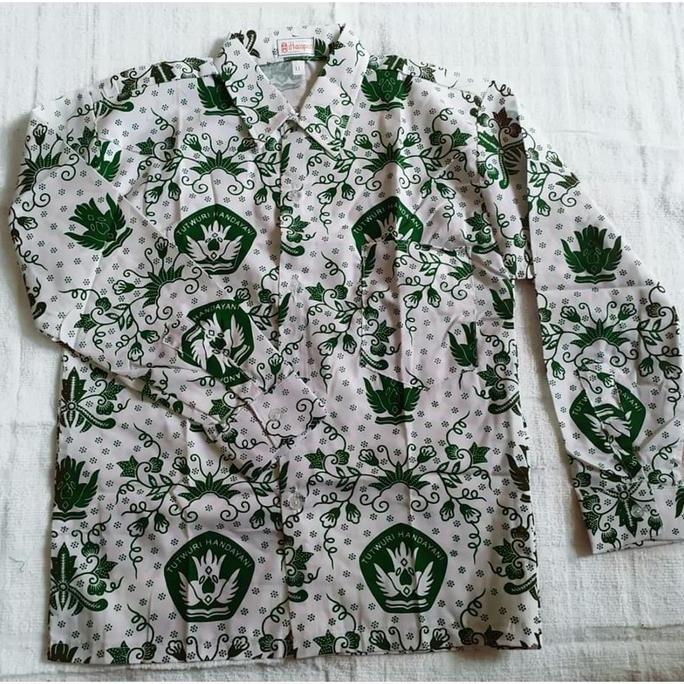 Baju Seragam Batik Putih Hijau SD MI Baju Seragam Sekolah Anak