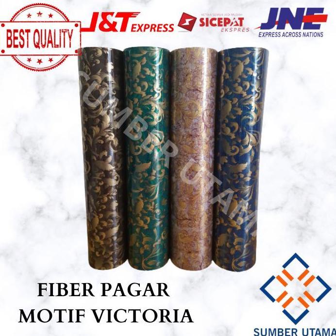 Penutup pagar rumah Fiber Plastik motif batik emas victoria