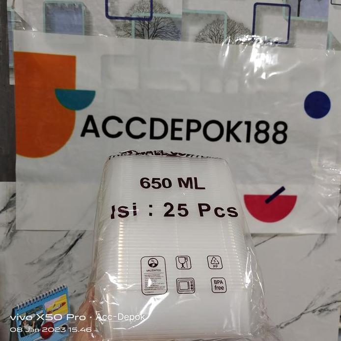 THINWALL 650 ML FOOD CONTAINER BOX TEMPAT KOTAK MAKAN PLASTIK 650ML