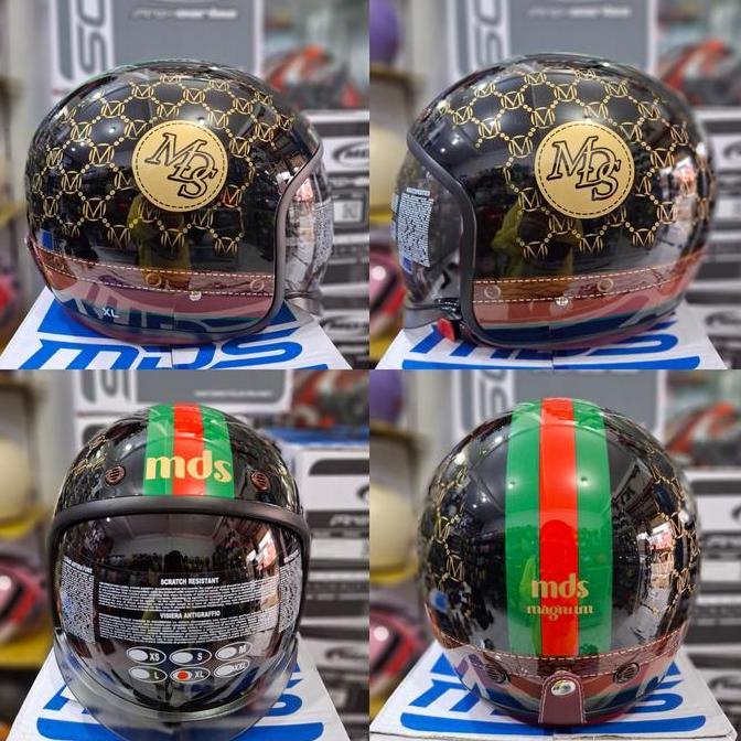 HELM MDS MAGNUM #1 BLACK MDS RETRO