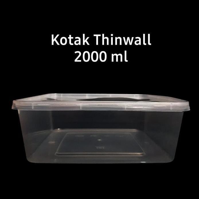 Kotak Thinwall 2000 ml isi 25 pcs/ Kotak plastik thinwall 2000 ml
