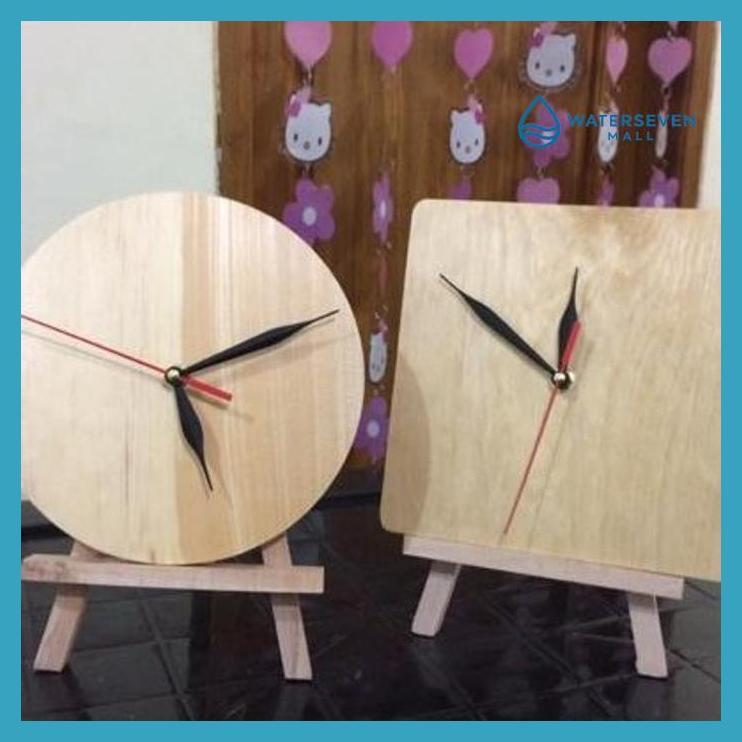 KERAJINAN KAYU - JAM DINDING 20CM KAYU KOTAK BULAT HIASAN DINDING JAM GOOD QUALITY
