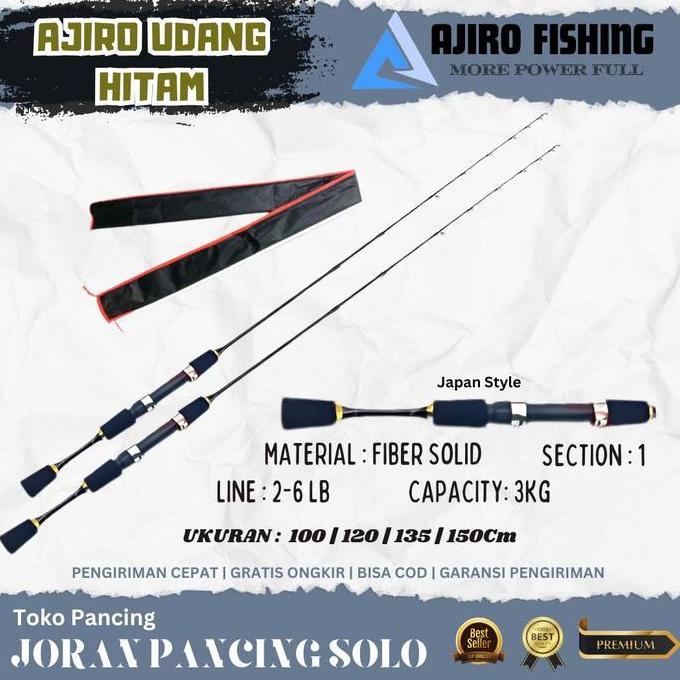 Joran Pancing Udang AJIRO Udang Black 100 120 135 150 cm
