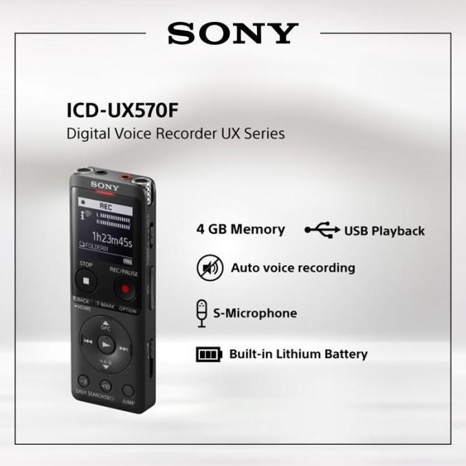 SONY ICD-UX570F Digital Voice Recorder / ICD UX570F / UX570 / UX-570