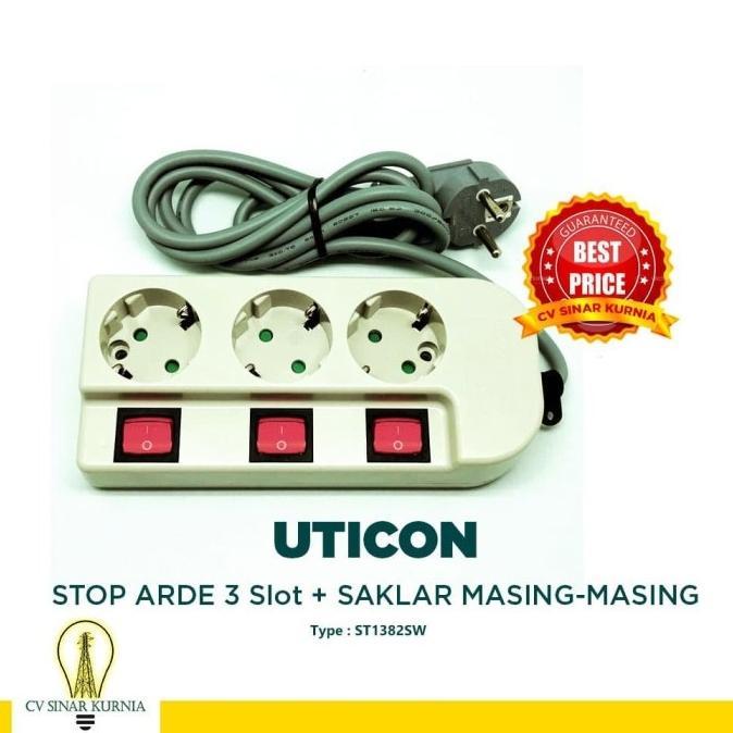 Stop Kontak UTICON terminal colokan 3,4,5,6 Lubang + Saklar lampu tersendiri + Kabel arus besar 16A 