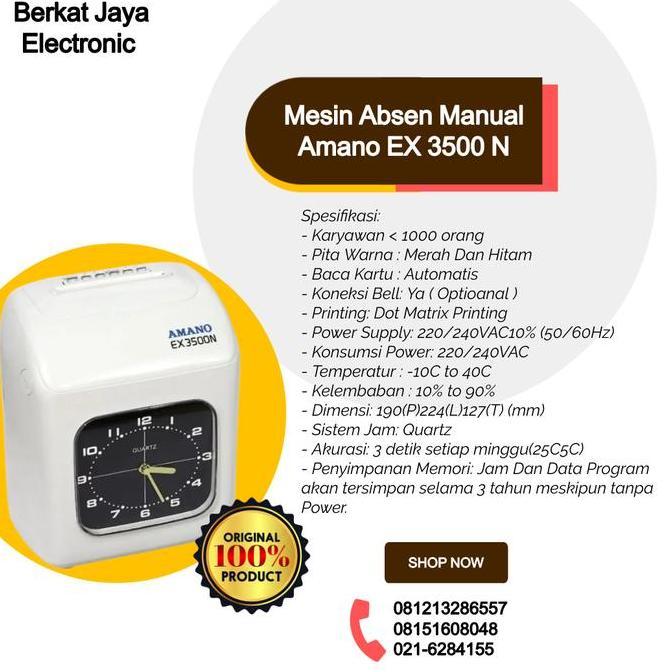 TERBARU Mesin absen Amano 3500