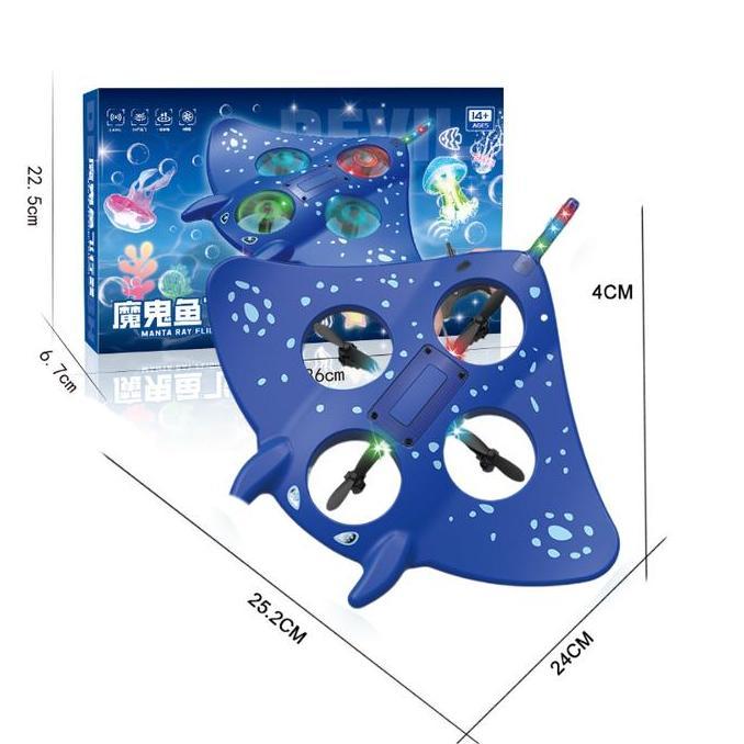 Ikan Pari Remote Control Mainan Pesawat Terbang Remote Control LED Glider Airplane Foam Pesawat