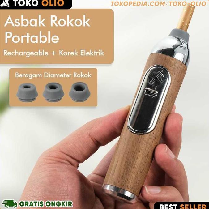 Asbak Tempat Abu Rokok Portable Korek Pemantik Elektrik Rechargeable Kualitas Terbaik Harga Termurah