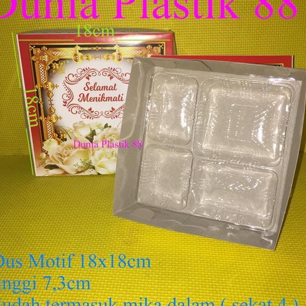 Isi50Set Dus Motif Mika 18X18Cm Box Kardus Kotak Kertas Tempat Nasi