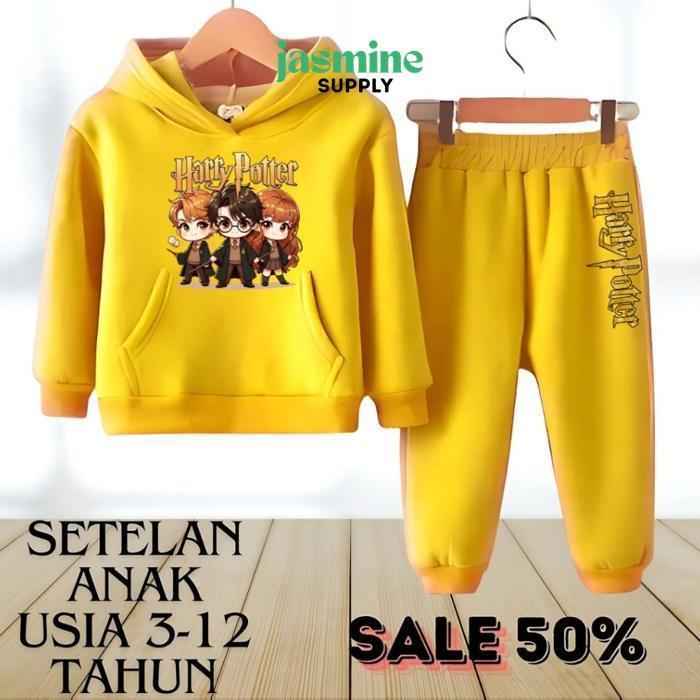 m-4 Re27 uk-12 Setelan hoodie anak laki laki motif harry potter untuk usia 3-12 tahun Murah Original